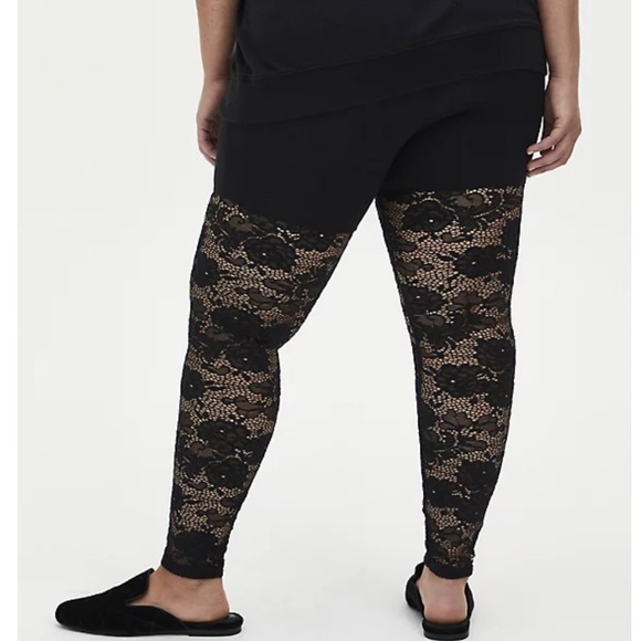 Torrid Women’s Plus Size Mesh & Floral Black Premium Legging Large 1X 2X 3X 4X - Picture 2 of 14